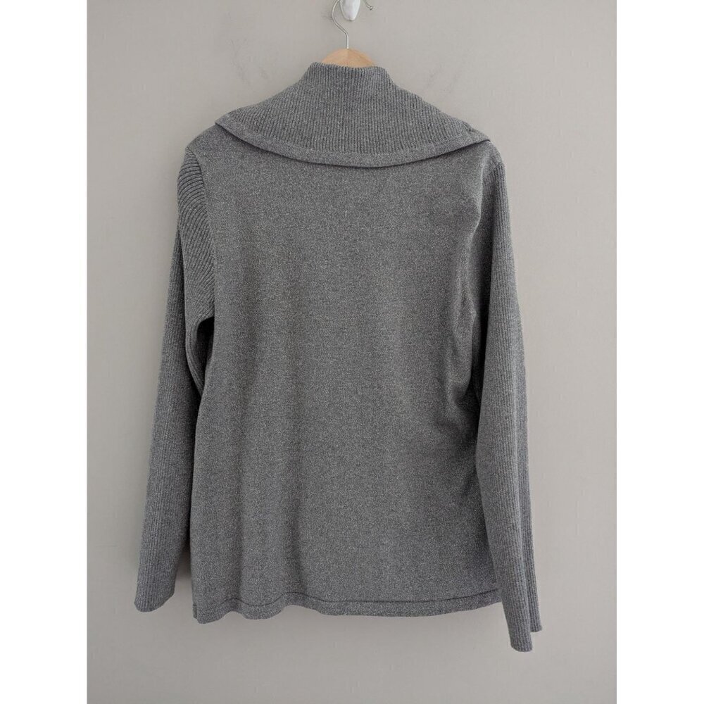 Karl Lagerfeld Paris Cowl Neck Pullover Metallic Sweater Size M - Picture 2 of 8
